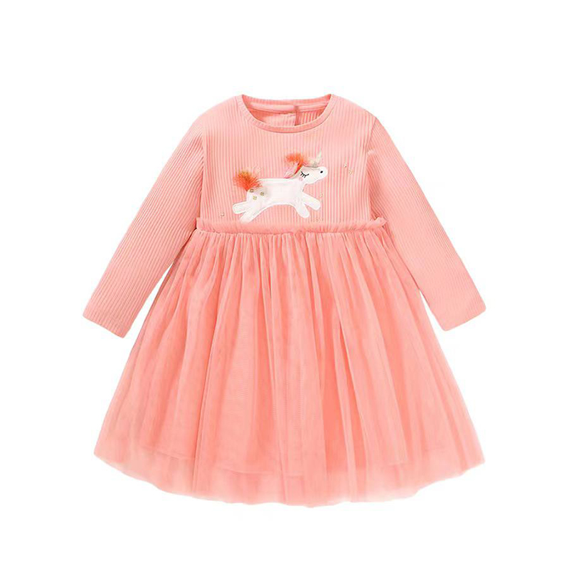 پیراهن دخترانه کبریتی طرح یونیکورن  برند little maven