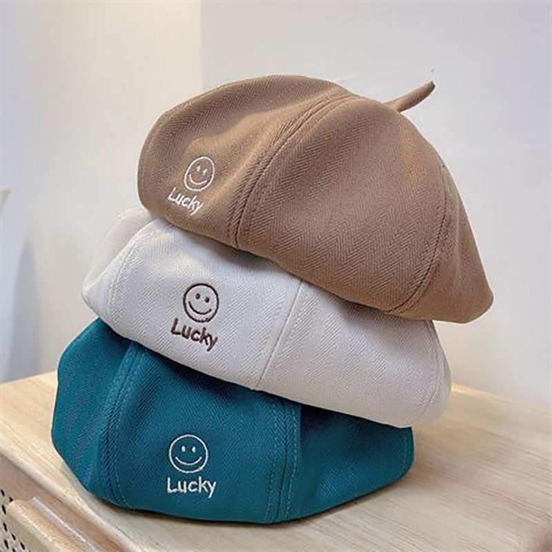 کلاه برت بچه گانه طرح لبخند (مشکی)