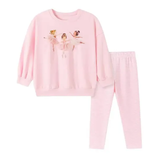 ست بلوز شلوار بچگانه دخترانه little maven طرح سه پرنسس رویایی (مناسب کودکان 2 تا 7 سال)